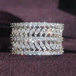 NEW ROUND ETERNITY BAND DIAMOND S925 STERLING SILVER RING